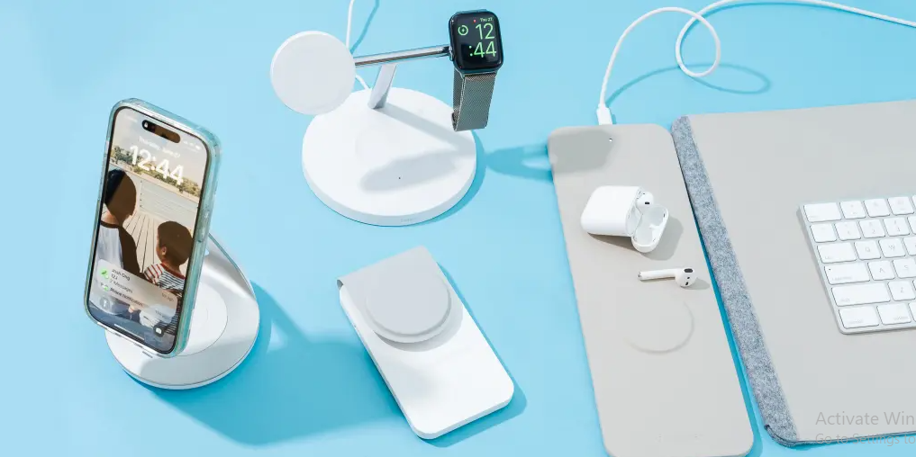 Different types of charging docks including phone, laptop, wireless, and gaming docks