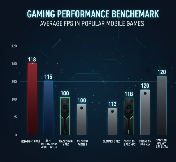 BGMI and Free Fire FPS performance comparison of top gaming phones 2025