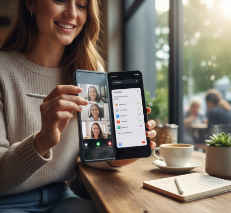 User using a foldable smartphone – Future of mobile innovation in 2025