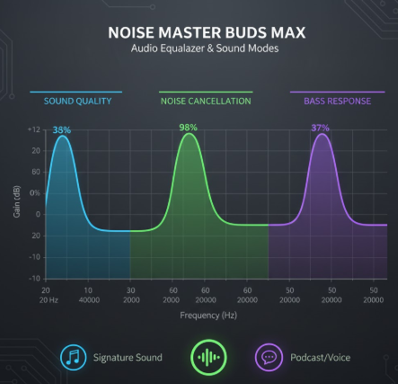 Noise Master Buds Max sound quality and audio performance chart